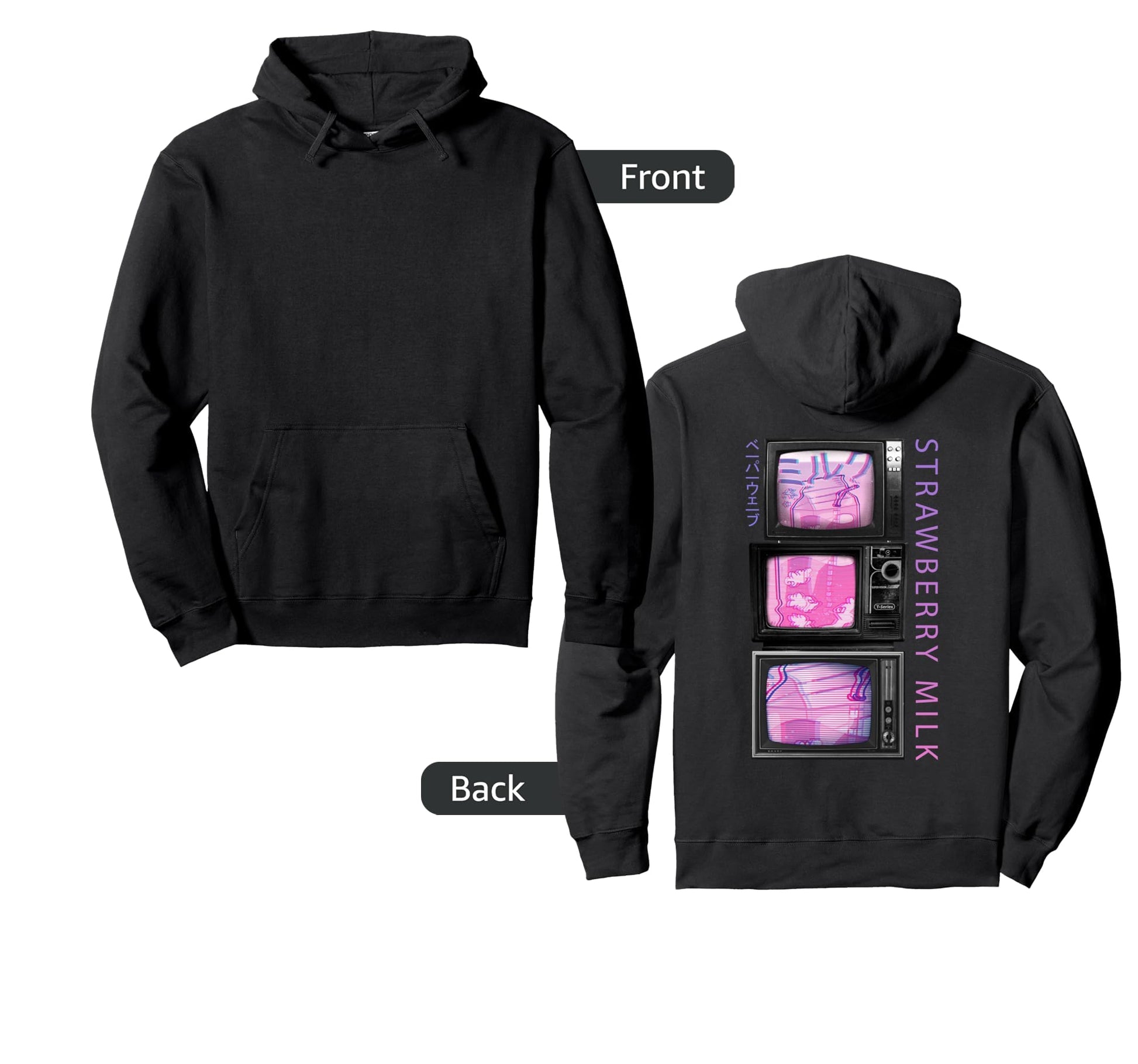 90S Television Japanese Vaporwave Hoodie - Unique Graphic Unisex - T-Shirt, Sweatshirt, Hoodie