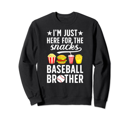 Here Snacks Baseball Brother Sweatshirt - Fun Novelty Design for Adults - T-Shirt, Sweatshirt, Hoodie