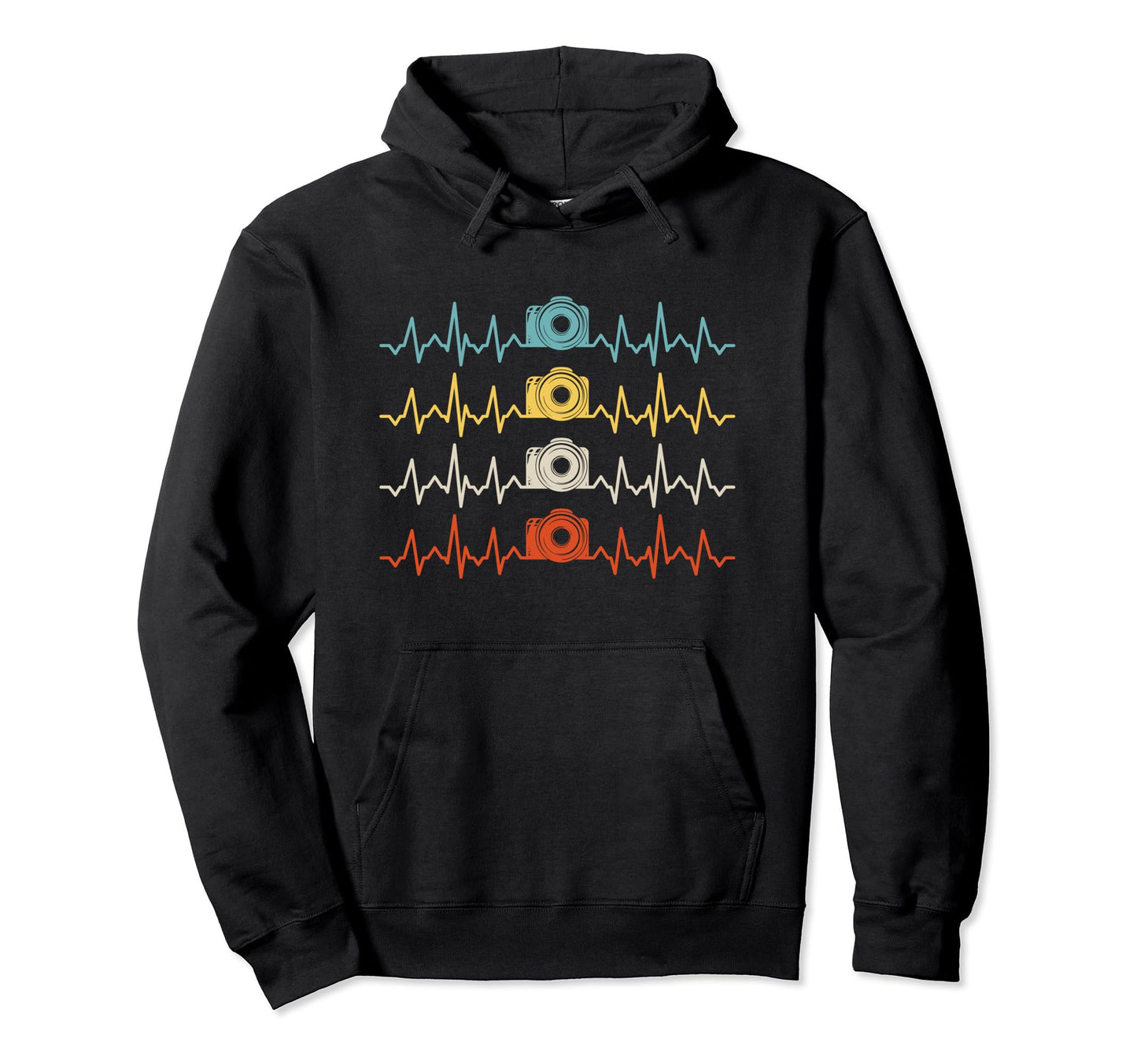 Heartbeat Photography Camera Hoodie - Novelty Apparel Men Women - T-Shirt, Sweatshirt, Hoodie