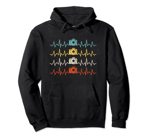 Heartbeat Photography Camera Hoodie - Novelty Apparel Men Women - T-Shirt, Sweatshirt, Hoodie