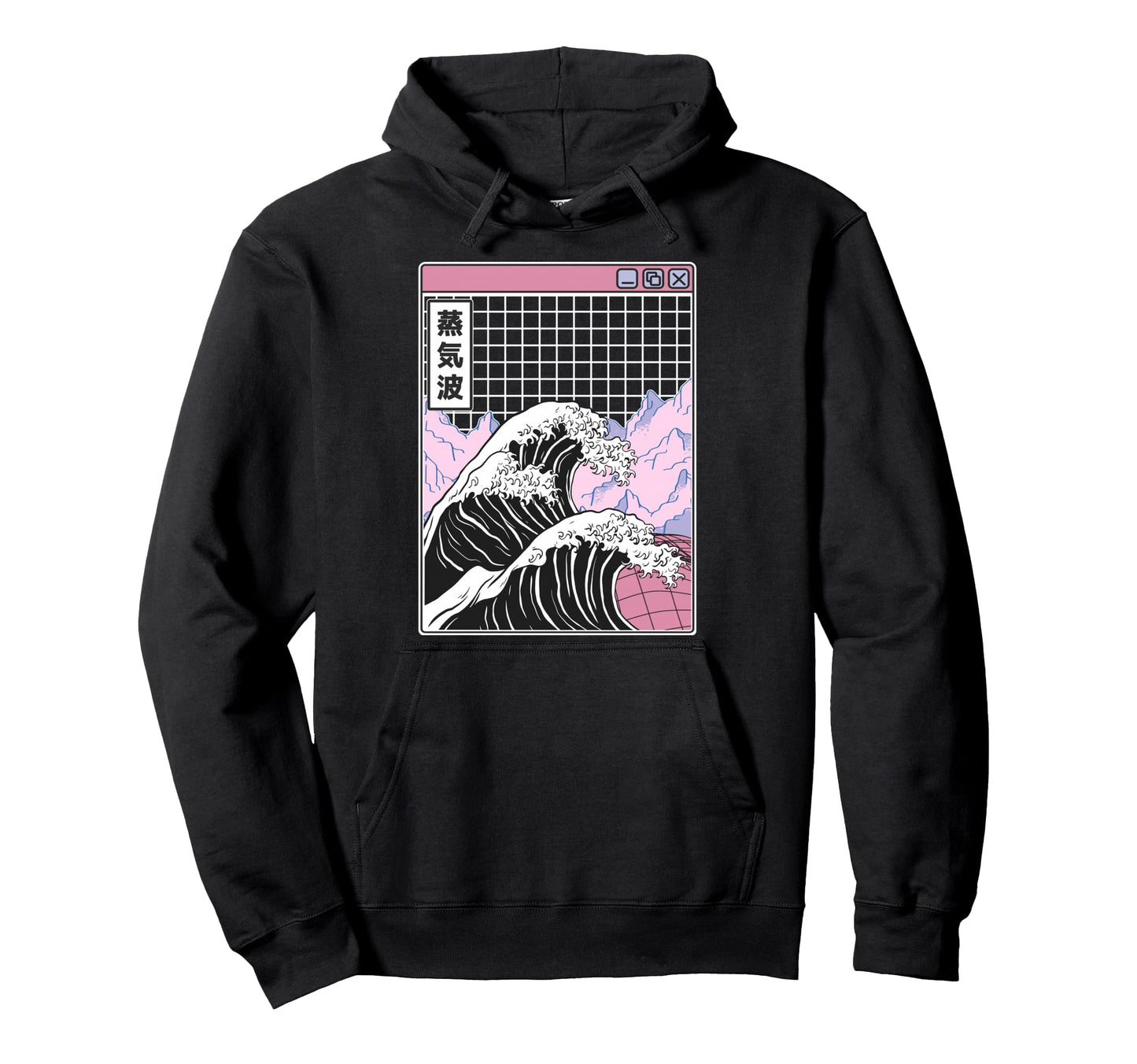 Kanagawa Wave Japan Digital Grid Hoodie - Unique Graphic Men Women - T-Shirt, Sweatshirt, Hoodie