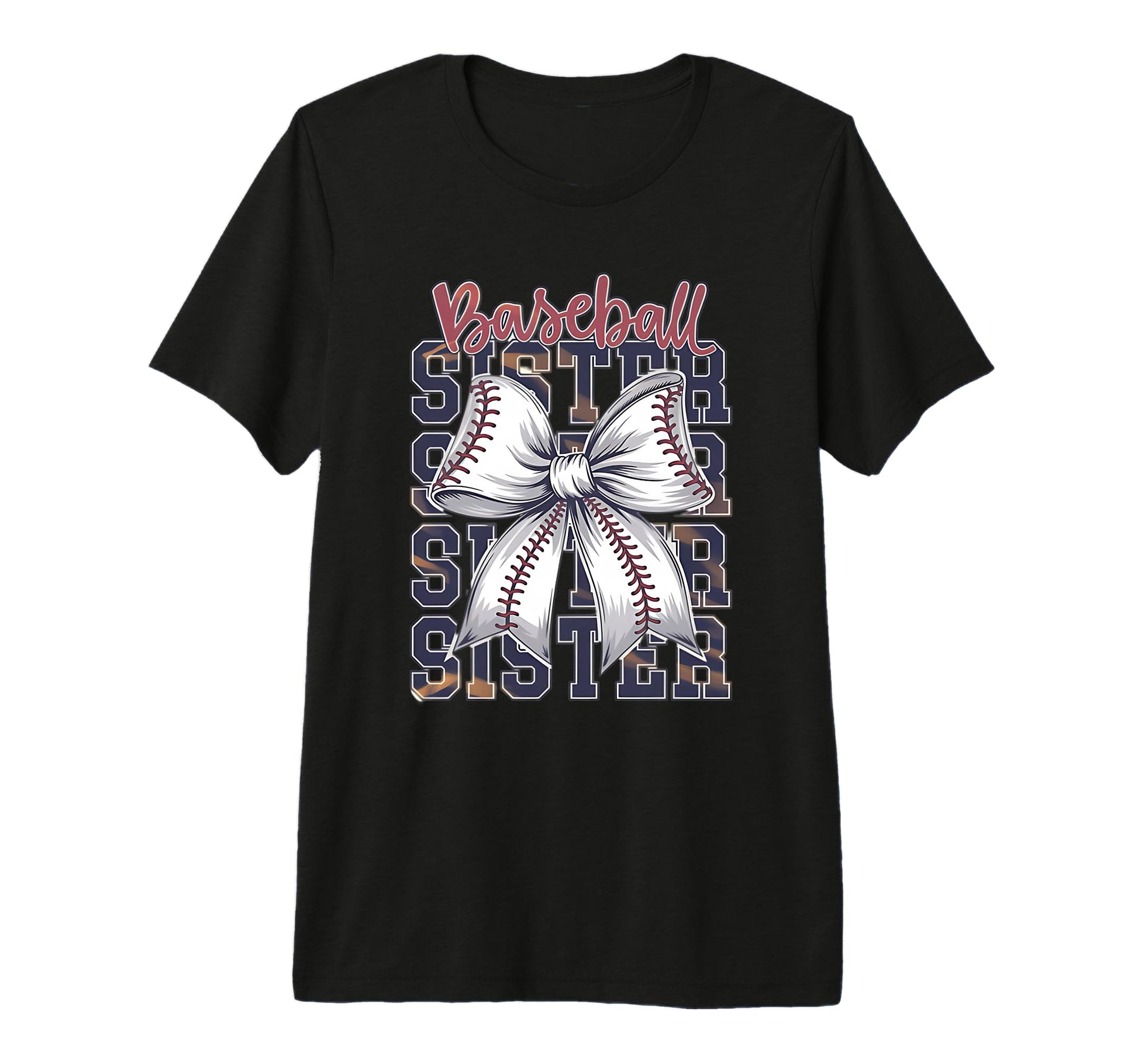 Baseball Sister Coquette Bow Tri Blend T-Shirt - Novelty Apparel for Adults - T-Shirt, Sweatshirt, Hoodie