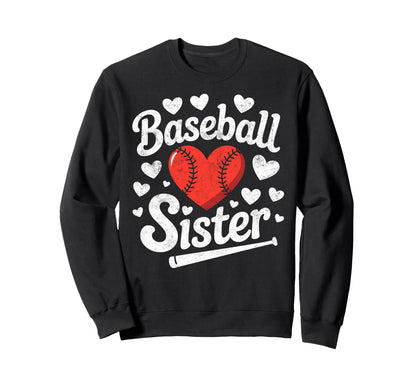 Baseball Sister Player Fan Sweatshirt - Minimalist Print for Adults - T-Shirt, Sweatshirt, Hoodie