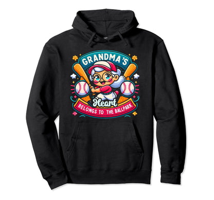 Baseball Grandma Grandmother Granny Hoodie - Custom Art Print Unisex - T-Shirt, Sweatshirt, Hoodie