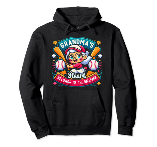 Baseball Grandma Grandmother Granny Hoodie - Custom Art Print Unisex - T-Shirt, Sweatshirt, Hoodie