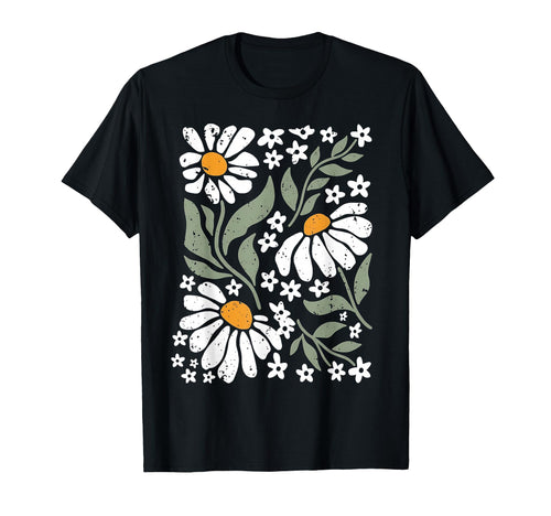 Boho Daisy Flower Colors Botanical T-Shirt - Custom Art Print for Adults - T-Shirt, Sweatshirt, Hoodie