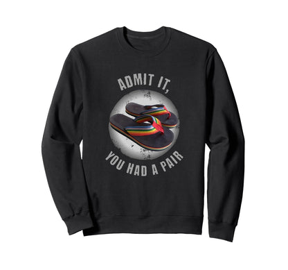 70S 80S Rainbow Flip Flops Sweatshirt - Minimalist Print for Adults - T-Shirt, Sweatshirt, Hoodie