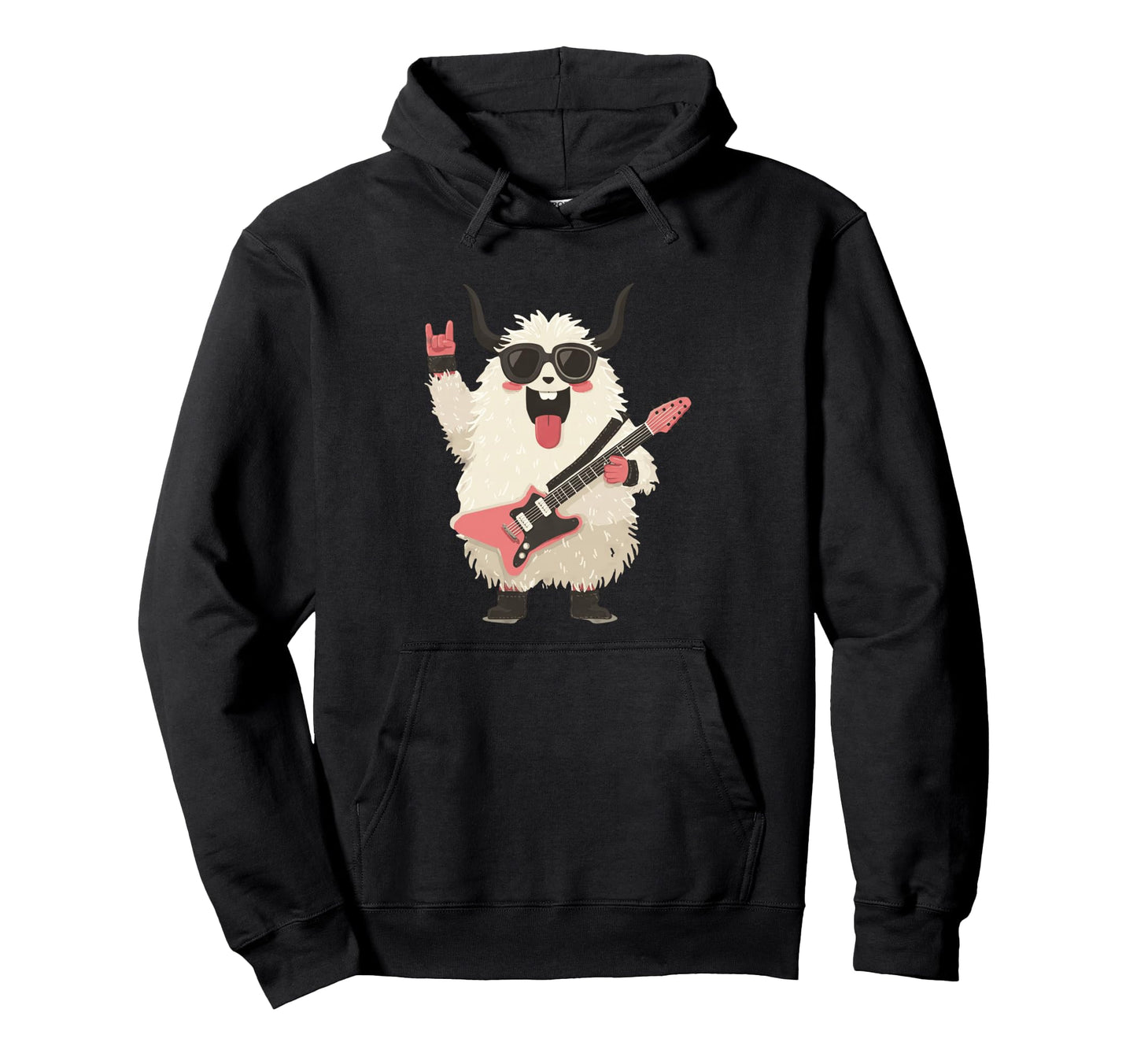 Funny Fluffy Monster Rock Music Yeti Hoodie - Graphic Print Men Women - T-Shirt, Sweatshirt, Hoodie