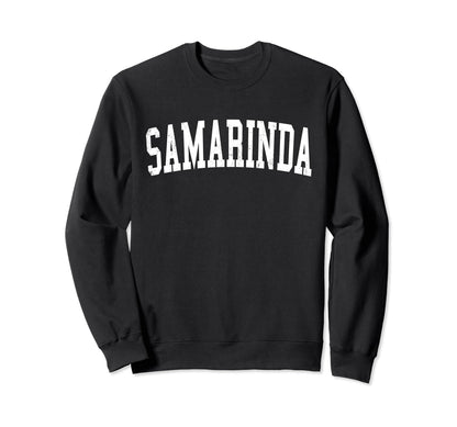 Samarinda Indonesia Distressed White Sweatshirt - Graphic Print Unisex - T-Shirt, Sweatshirt, Hoodie