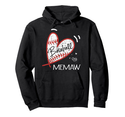 Baseball Memaw Grandma Mothers Day Gifts Hoodie - Unique Graphic for Adults - T-Shirt, Sweatshirt, Hoodie