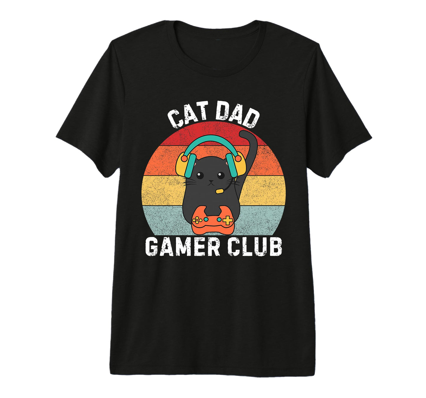 Funny Cat Dad Gamer Club Video Game T-Shirt - Fun Novelty Design Unisex - T-Shirt, Sweatshirt, Hoodie
