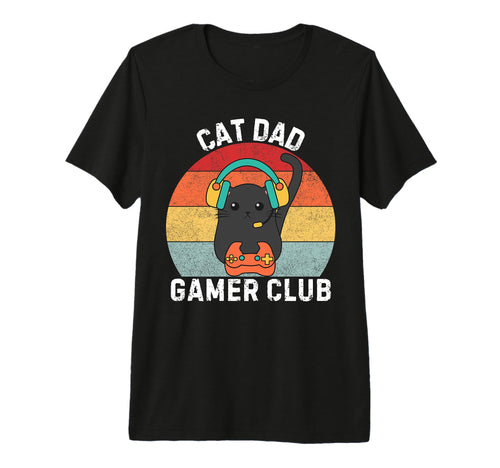 Funny Cat Dad Gamer Club Video Game T-Shirt - Fun Novelty Design Unisex - T-Shirt, Sweatshirt, Hoodie
