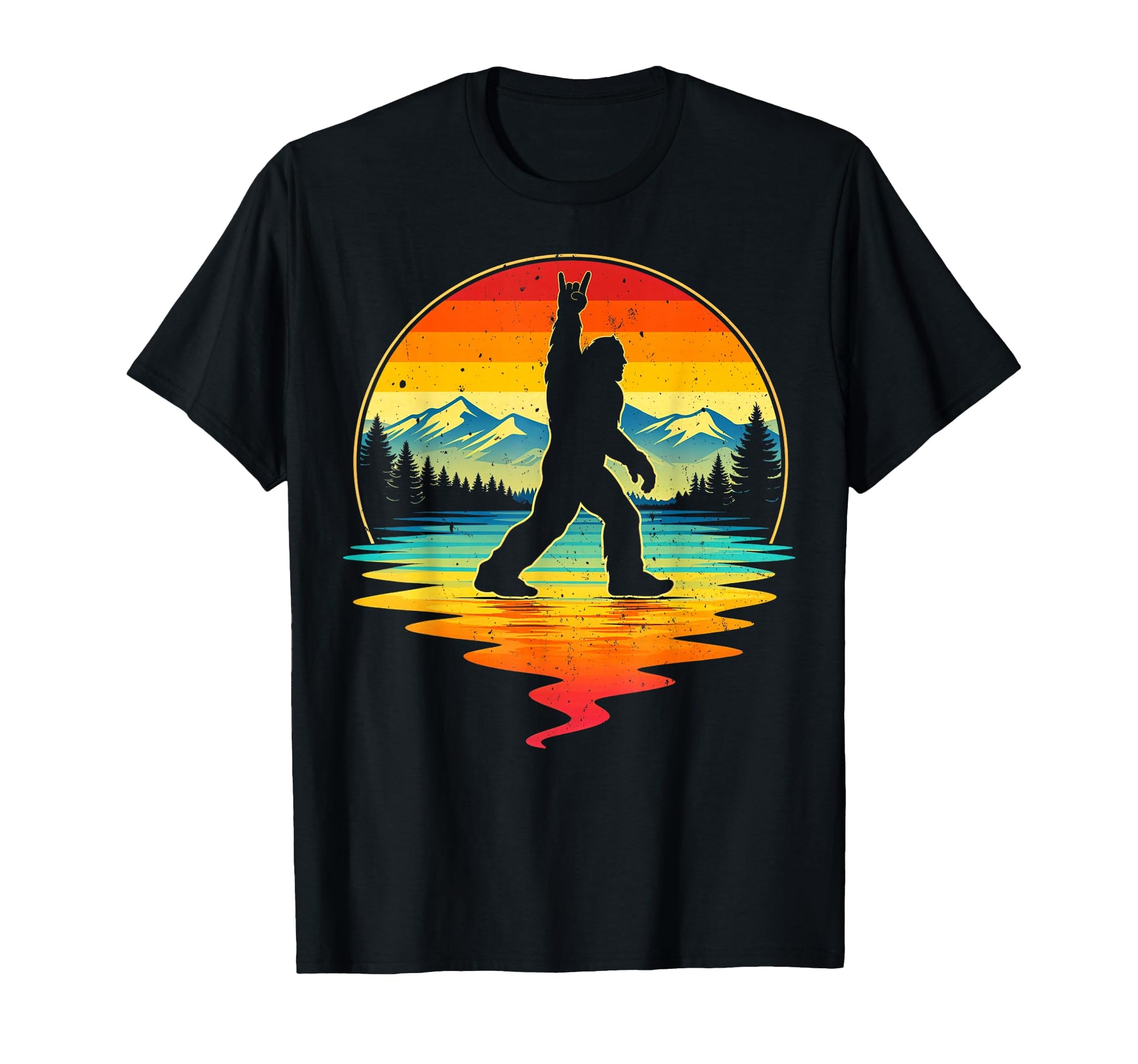 Bigfoot Silhouette Rock Sasquatch Rock And T-Shirt - Trendy Graphic Unisex - T-Shirt, Sweatshirt, Hoodie