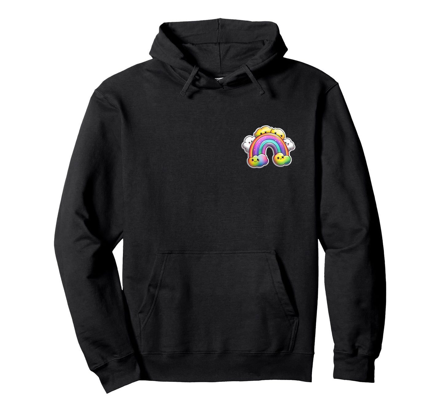 Rainbow Clouds Kidcore Aesthetic Hoodie - Minimalist Print for Adults - T-Shirt, Sweatshirt, Hoodie