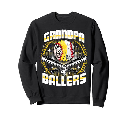 Baseball Softball Grandpa Ballers Sweatshirt - Novelty Apparel Men Women - T-Shirt, Sweatshirt, Hoodie