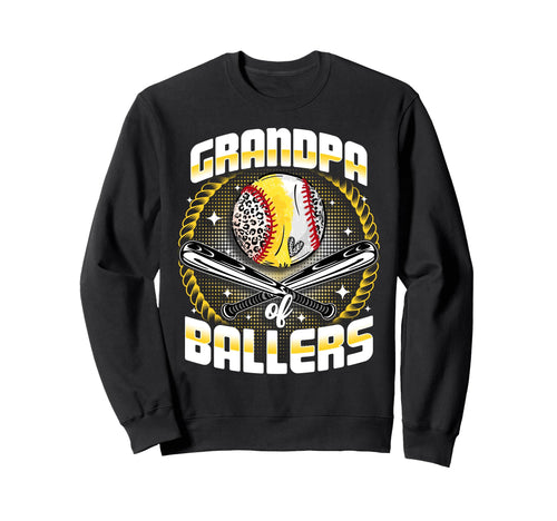 Baseball Softball Grandpa Ballers Sweatshirt - Novelty Apparel Men Women - T-Shirt, Sweatshirt, Hoodie