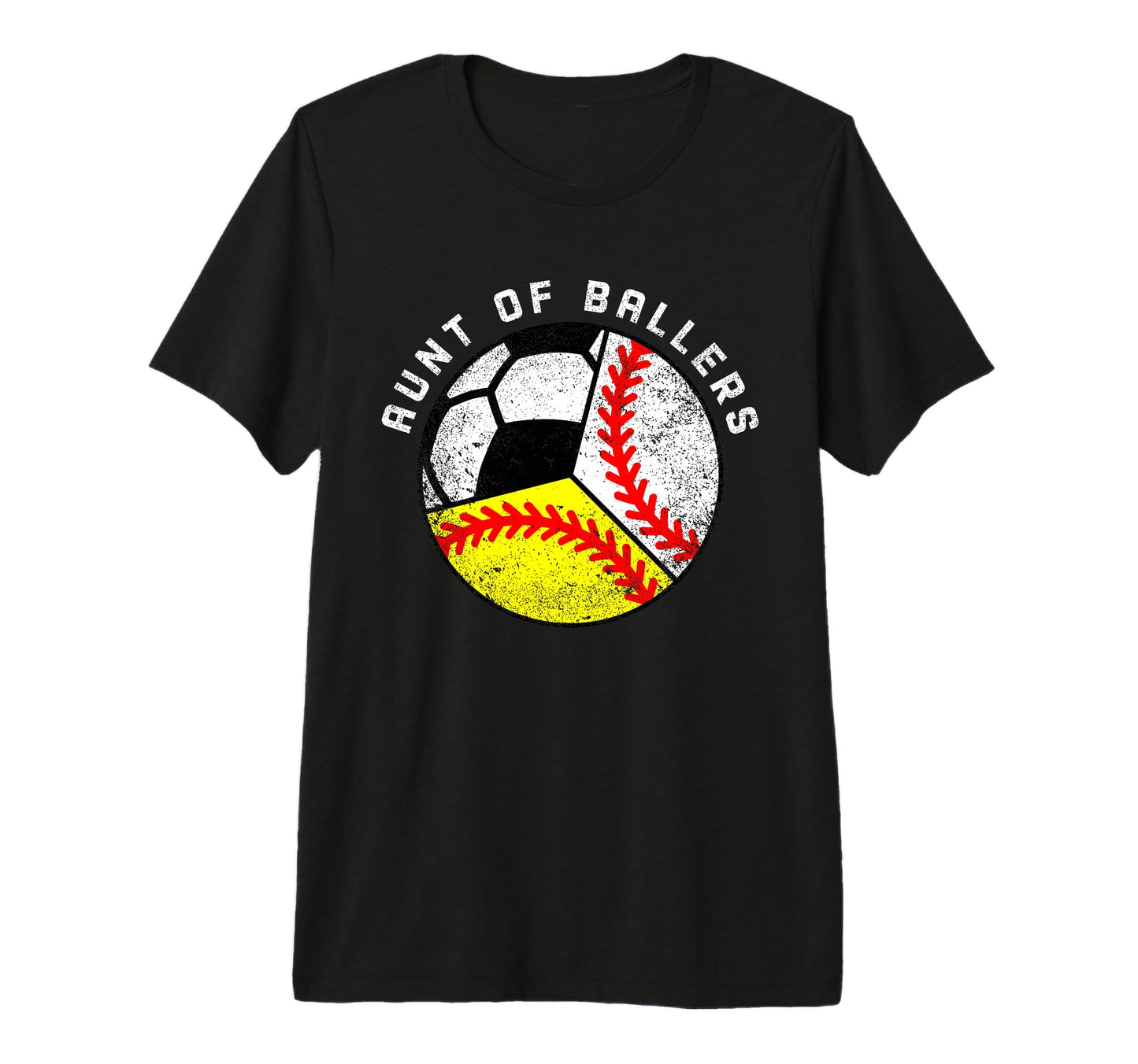 Aunt Ballers Funny Baseball Softball T-Shirt - Custom Art Print for Adults - T-Shirt, Sweatshirt, Hoodie
