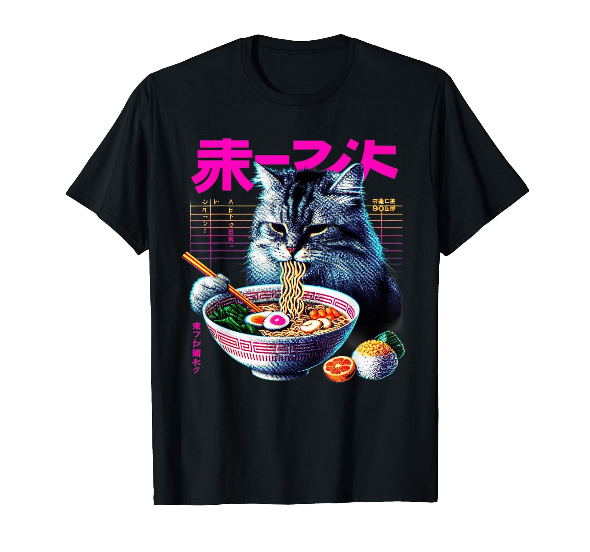Ramen Cat Vaporwave Japanese Aesthetic T-Shirt - Novelty Apparel Men Women - T-Shirt, Sweatshirt, Hoodie