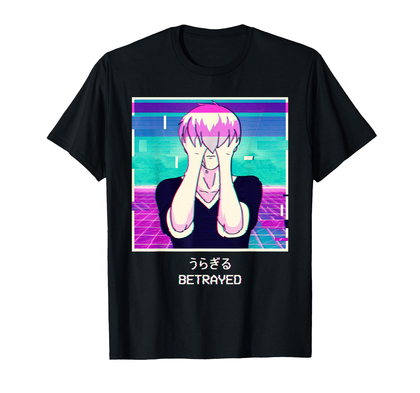 Emo Anime Japanese Vaporwave Aesthetic T-Shirt - Graphic Print Unisex - T-Shirt, Sweatshirt, Hoodie