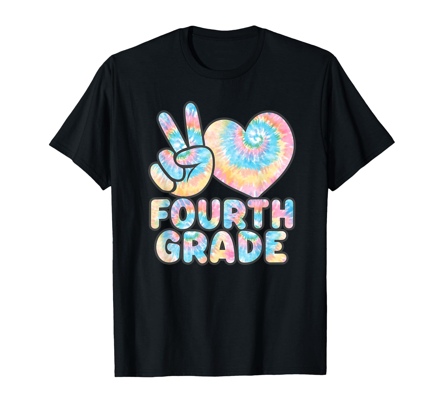 Tie Dye Back To School Peace Love Fourth T-Shirt - Unique Graphic Unisex - T-Shirt, Sweatshirt, Hoodie
