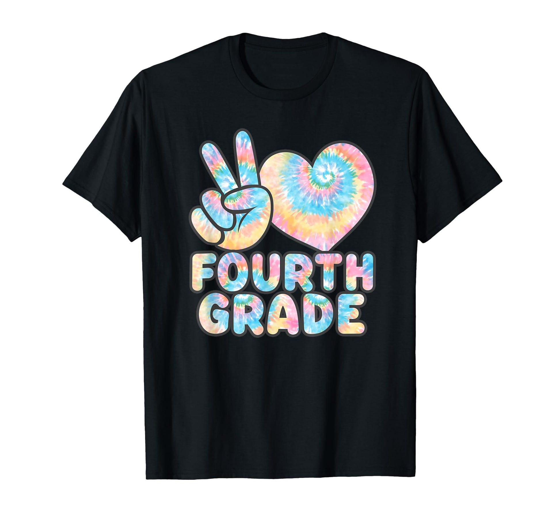 Tie Dye Back To School Peace Love Fourth T-Shirt - Unique Graphic Unisex - T-Shirt, Sweatshirt, Hoodie