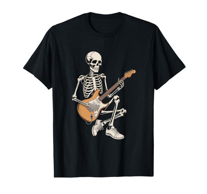 Rock Skeleton Playing Electric Guitar T-Shirt - Trendy Graphic for Adults - T-Shirt, Sweatshirt, Hoodie