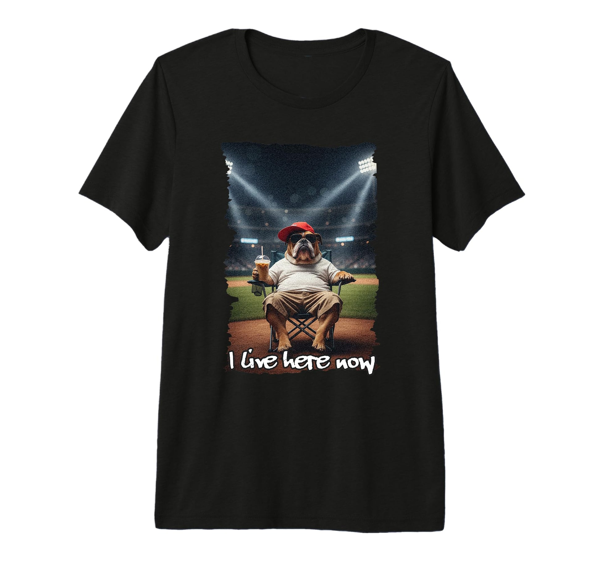 Funny Bulldog Ballfield Baseball Field T-Shirt - Fun Novelty Design Unisex - T-Shirt, Sweatshirt, Hoodie