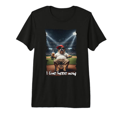 Funny Bulldog Ballfield Baseball Field T-Shirt - Fun Novelty Design Unisex - T-Shirt, Sweatshirt, Hoodie