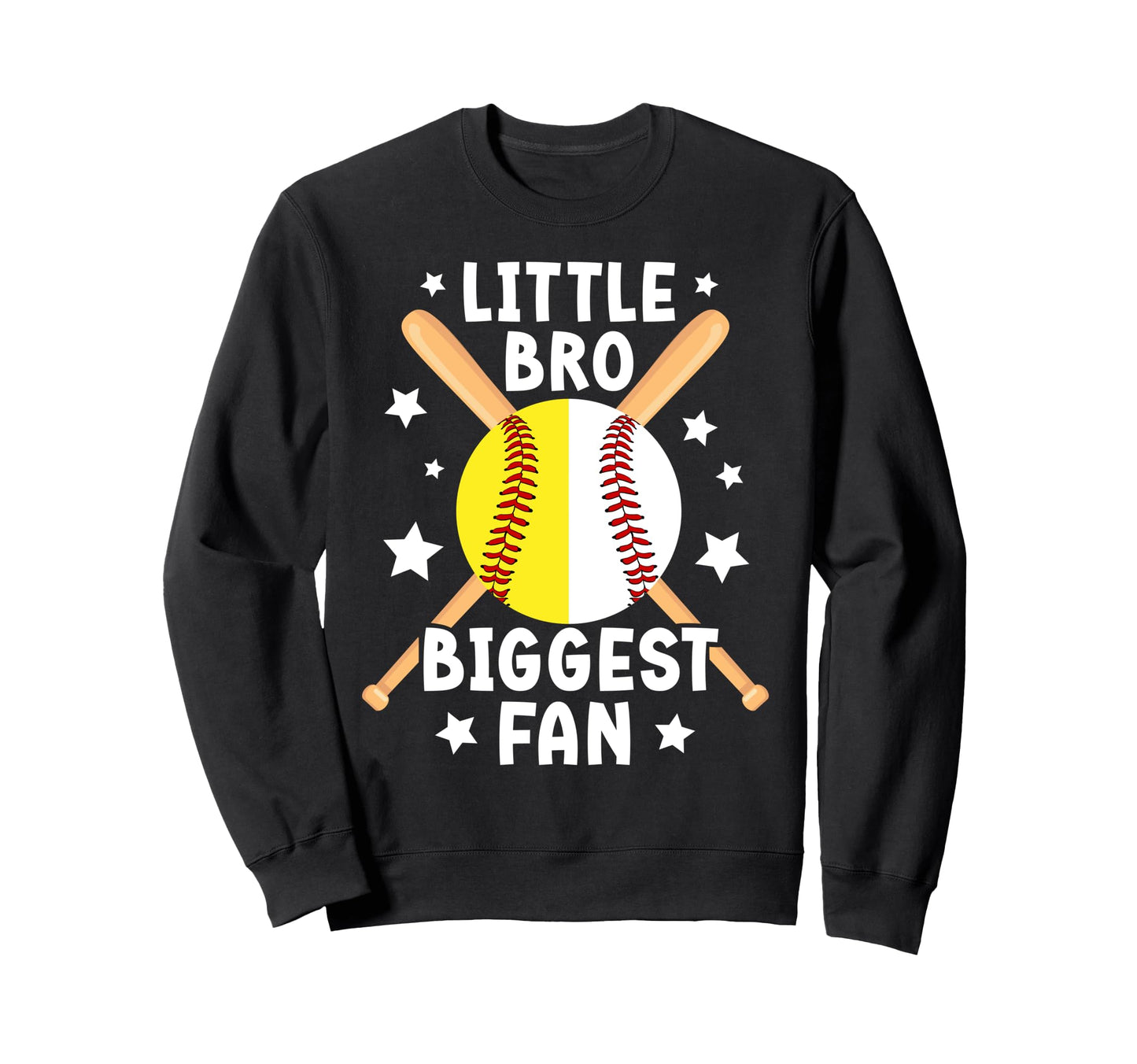 Little Bro Biggest Fan Softball Sweatshirt - Novelty Apparel Men Women - T-Shirt, Sweatshirt, Hoodie