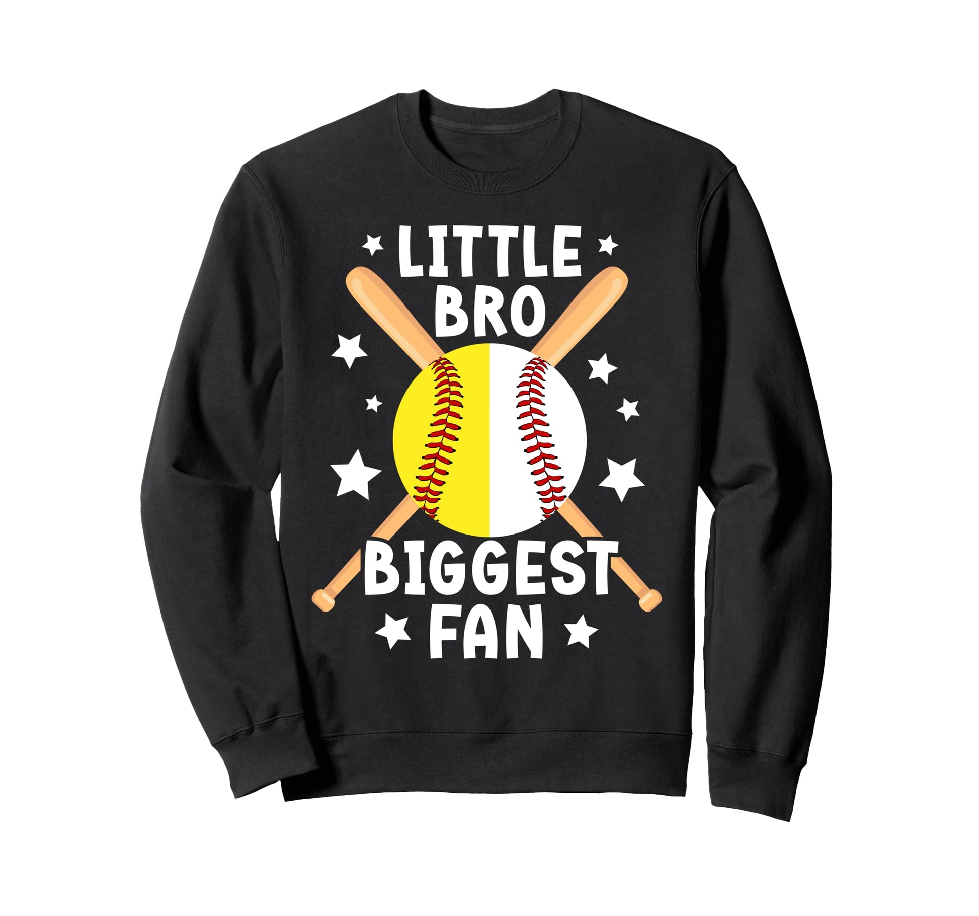 Little Bro Biggest Fan Softball Sweatshirt - Novelty Apparel Men Women - T-Shirt, Sweatshirt, Hoodie