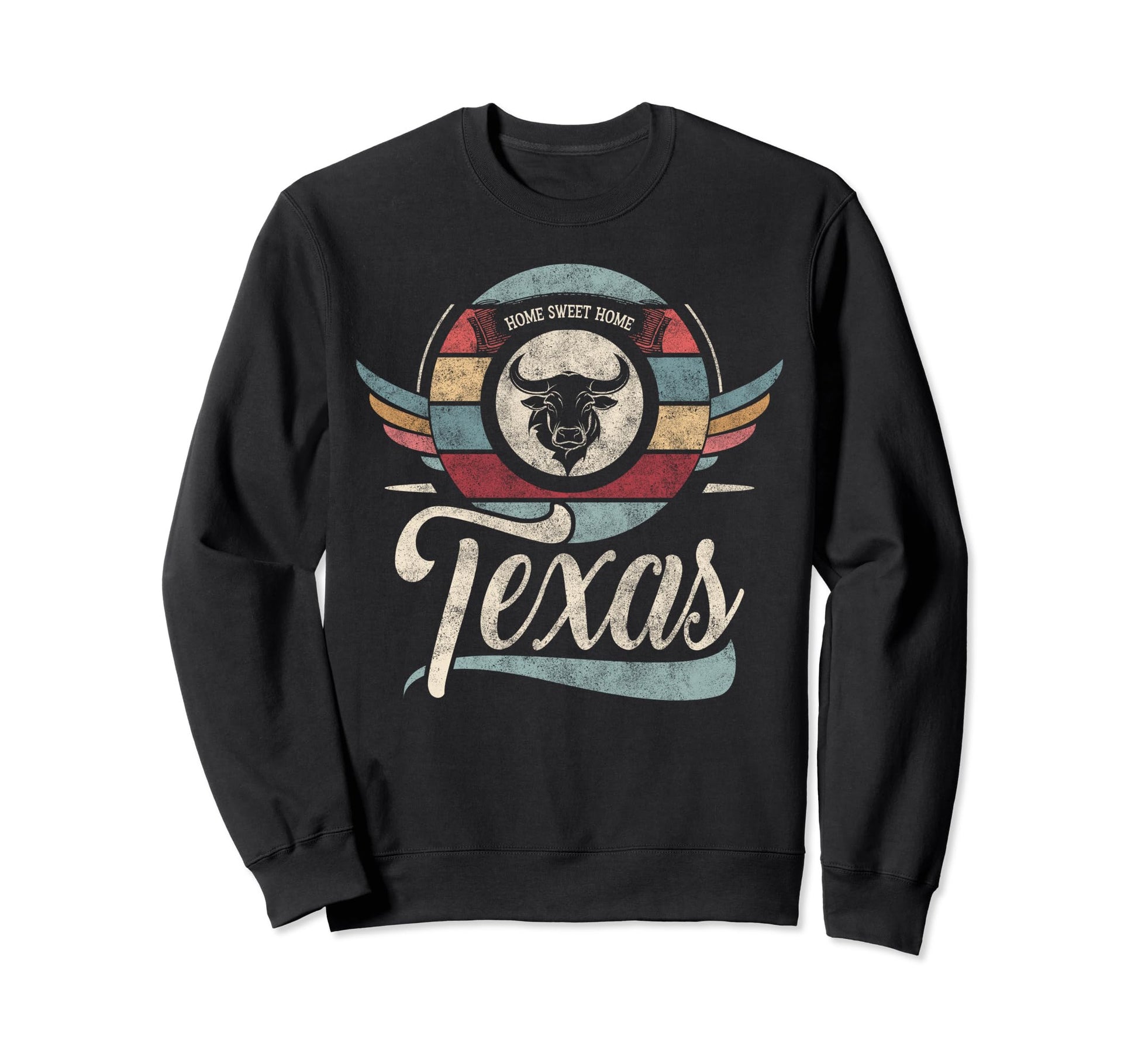 Texas State Animal Bull Sweet Home Sweatshirt - Graphic Print for Adults - T-Shirt, Sweatshirt, Hoodie