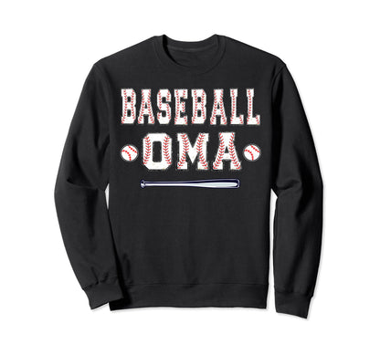 Baseball Player Oma Grandma Sweatshirt - Trendy Graphic Men Women - T-Shirt, Sweatshirt, Hoodie