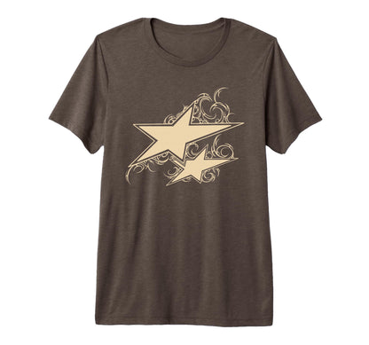 Y2K 90S Double Star Tattoo Styl Tri T-Shirt - Unique Graphic Men Women - T-Shirt, Sweatshirt, Hoodie