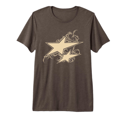 Y2K 90S Double Star Tattoo Styl Tri T-Shirt - Unique Graphic Men Women - T-Shirt, Sweatshirt, Hoodie