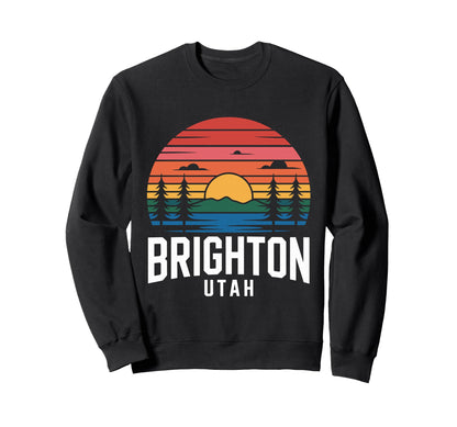 Brighton Utah Sunset Rainbow 80S Sweatshirt - Custom Art Print Men Women - T-Shirt, Sweatshirt, Hoodie