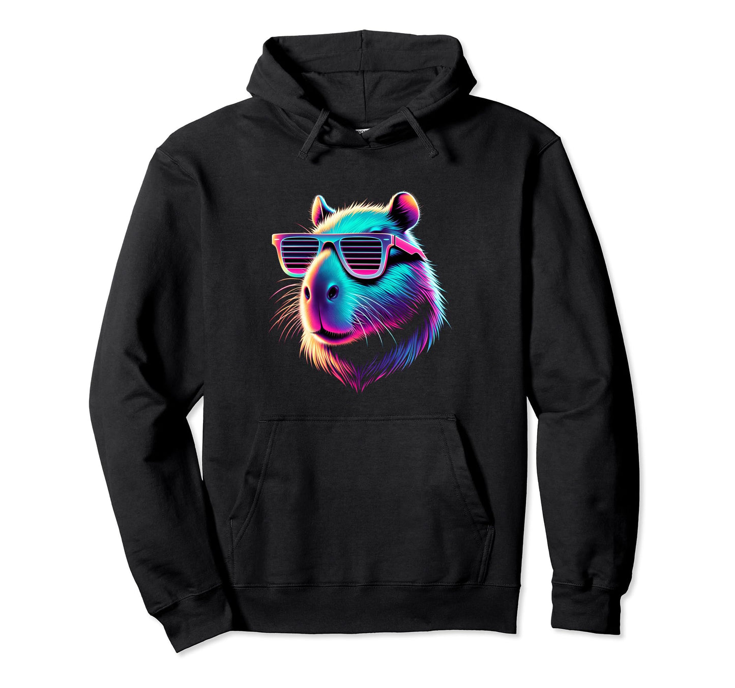 Funny Capybara Vaporwave Aesthetic Hoodie - Minimalist Print Men Women - T-Shirt, Sweatshirt, Hoodie