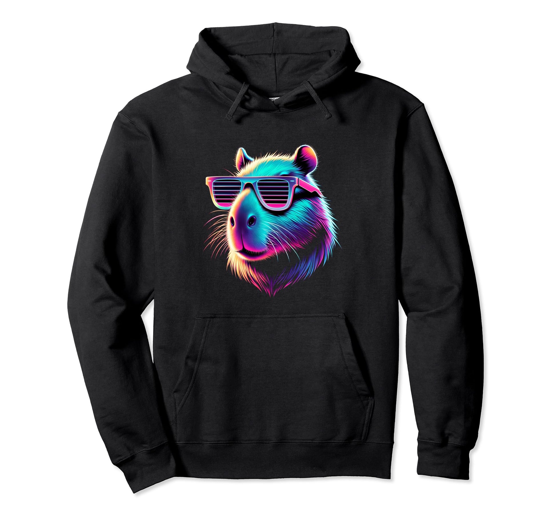 Funny Capybara Vaporwave Aesthetic Hoodie - Minimalist Print Men Women - T-Shirt, Sweatshirt, Hoodie