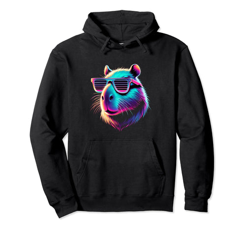 Funny Capybara Vaporwave Aesthetic Hoodie - Minimalist Print Men Women - T-Shirt, Sweatshirt, Hoodie