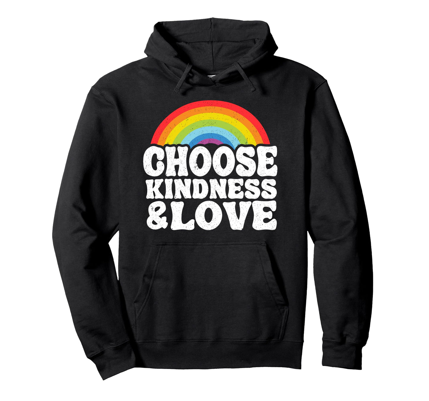 Anti Bullying Rainbow Peace Hippie Hoodie - Fun Novelty Design for Adults - T-Shirt, Sweatshirt, Hoodie
