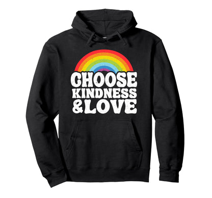 Anti Bullying Rainbow Peace Hippie Hoodie - Fun Novelty Design for Adults - T-Shirt, Sweatshirt, Hoodie