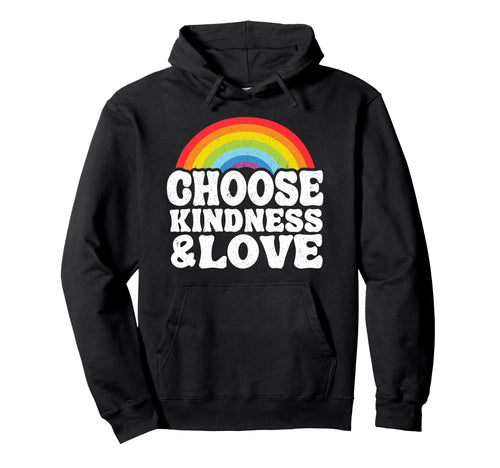 Anti Bullying Rainbow Peace Hippie Hoodie - Fun Novelty Design for Adults - T-Shirt, Sweatshirt, Hoodie