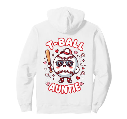 Funny T Ball Auntie Softball Ball T Hoodie - Minimalist Print for Adults - T-Shirt, Sweatshirt, Hoodie