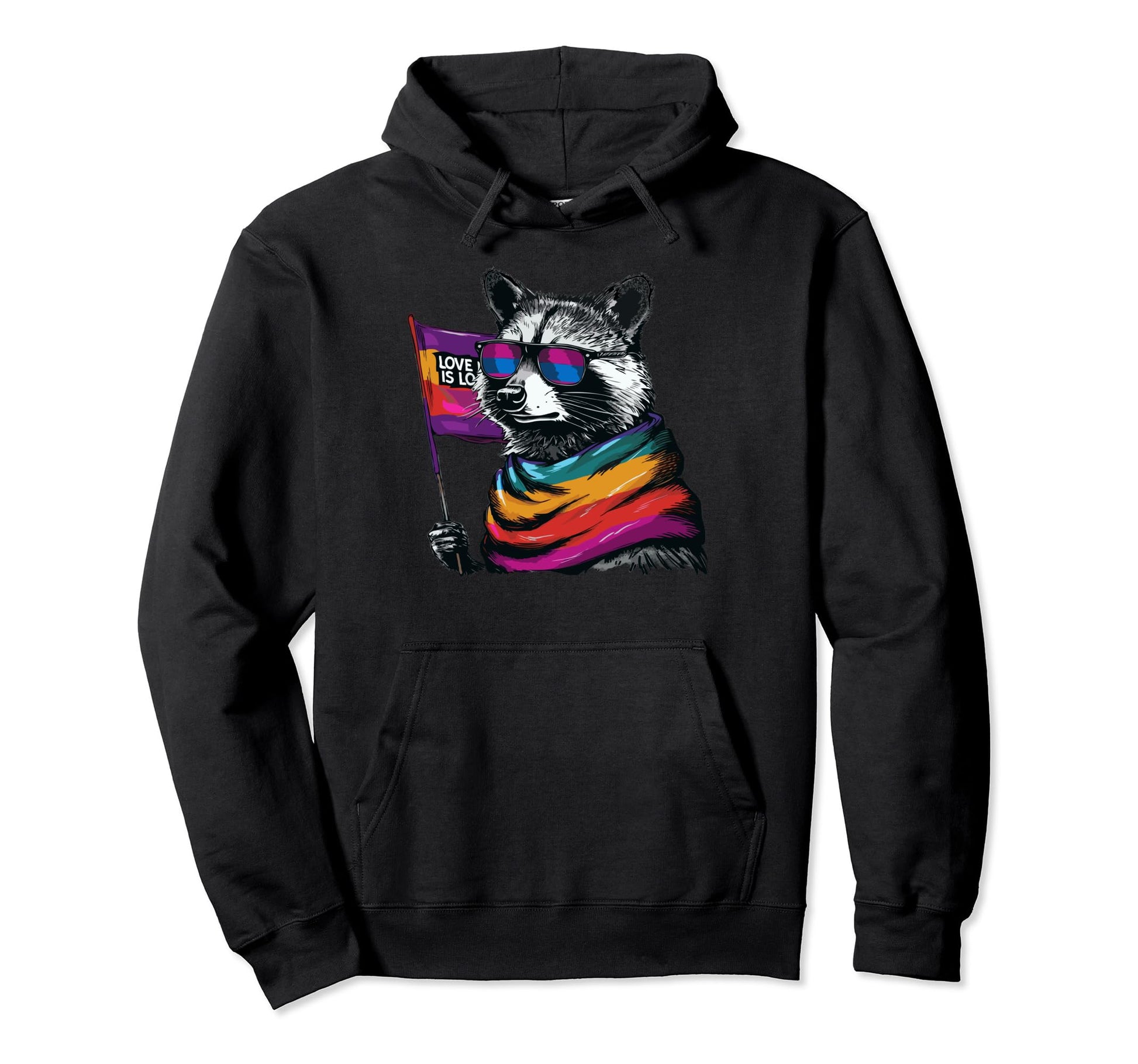 Funny Raccoon Love Sunglasses Summer Hoodie - Minimalist Print Men Women - T-Shirt, Sweatshirt, Hoodie