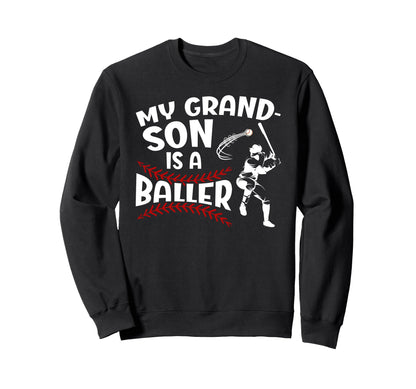 My Grandson Baseball Nana Sweatshirt - Custom Art Print for Adults - T-Shirt, Sweatshirt, Hoodie