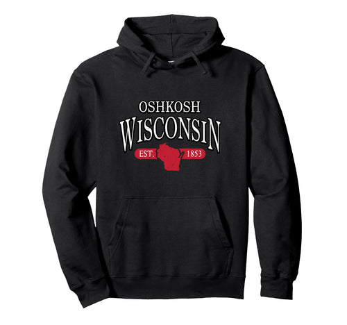 Oshkosh Wisconsin Wi Map Varsity Hoodie - Custom Art Print for Adults - T-Shirt, Sweatshirt, Hoodie