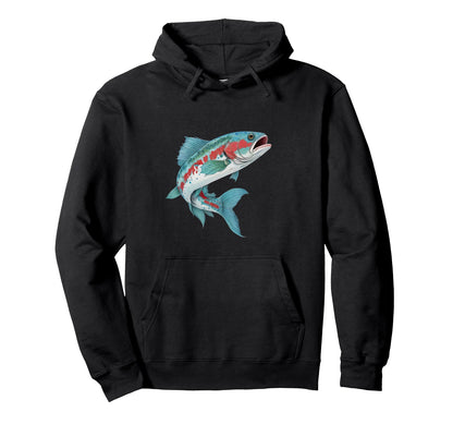 Rainbow Trout Fishing Hoodie - Minimalist Print for Adults - T-Shirt, Sweatshirt, Hoodie