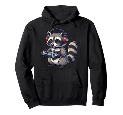 Raccoon Funny Video Games Raccoon Gamers Hoodie - Streetwear Style Unisex - T-Shirt, Sweatshirt, Hoodie