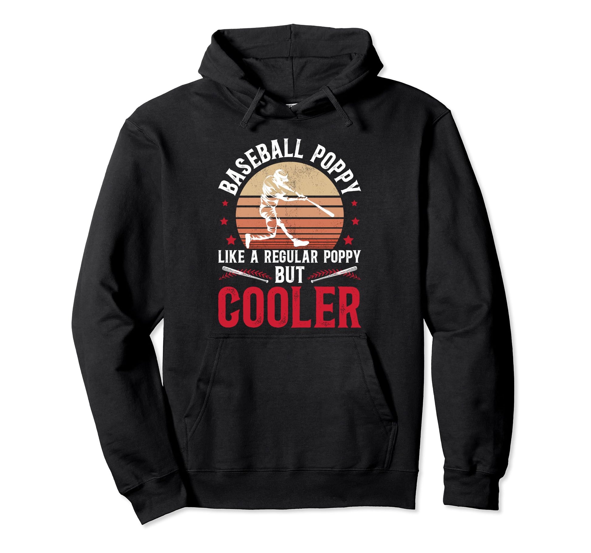 Baseball Poppy Grandpa Poppy Baseball Hoodie - Trendy Graphic Men Women - T-Shirt, Sweatshirt, Hoodie