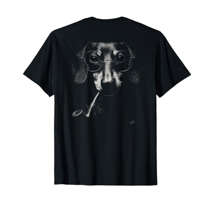 Dachshund Smoking Pipe Glasses T-Shirt - Fun Novelty Design Men Women - T-Shirt, Sweatshirt, Hoodie
