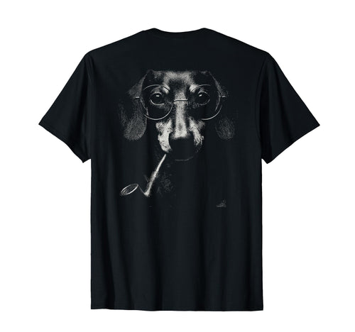 Dachshund Smoking Pipe Glasses T-Shirt - Fun Novelty Design Men Women - T-Shirt, Sweatshirt, Hoodie